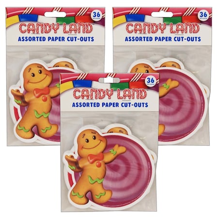Eureka Candy Land Assorted Paper Cut-Outs, 36 Pieces, PK3 841294